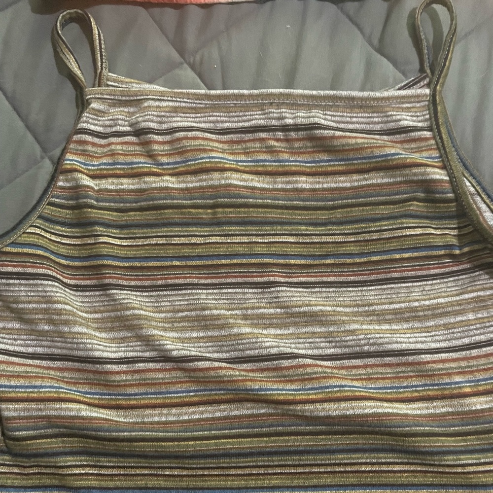 Knit Striped Cropped Tank